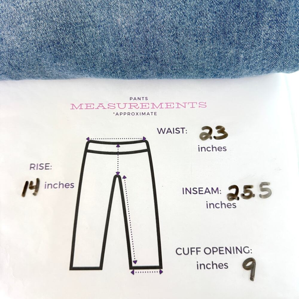 Lane Bryant High Rise Straight Jeans Size 24 Flex Magic Waistband Jeweled Blue - Picture 9 of 9